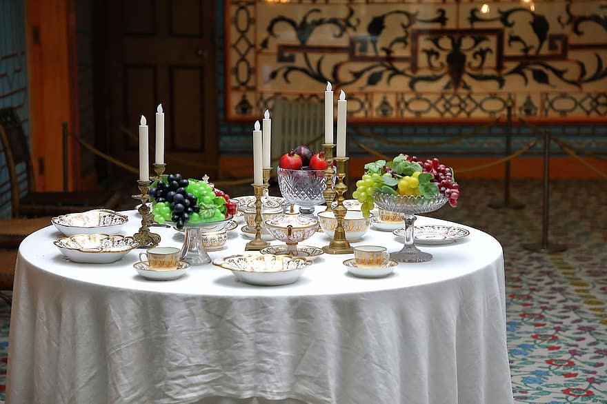 hostina, večeře, stůl, svíčky