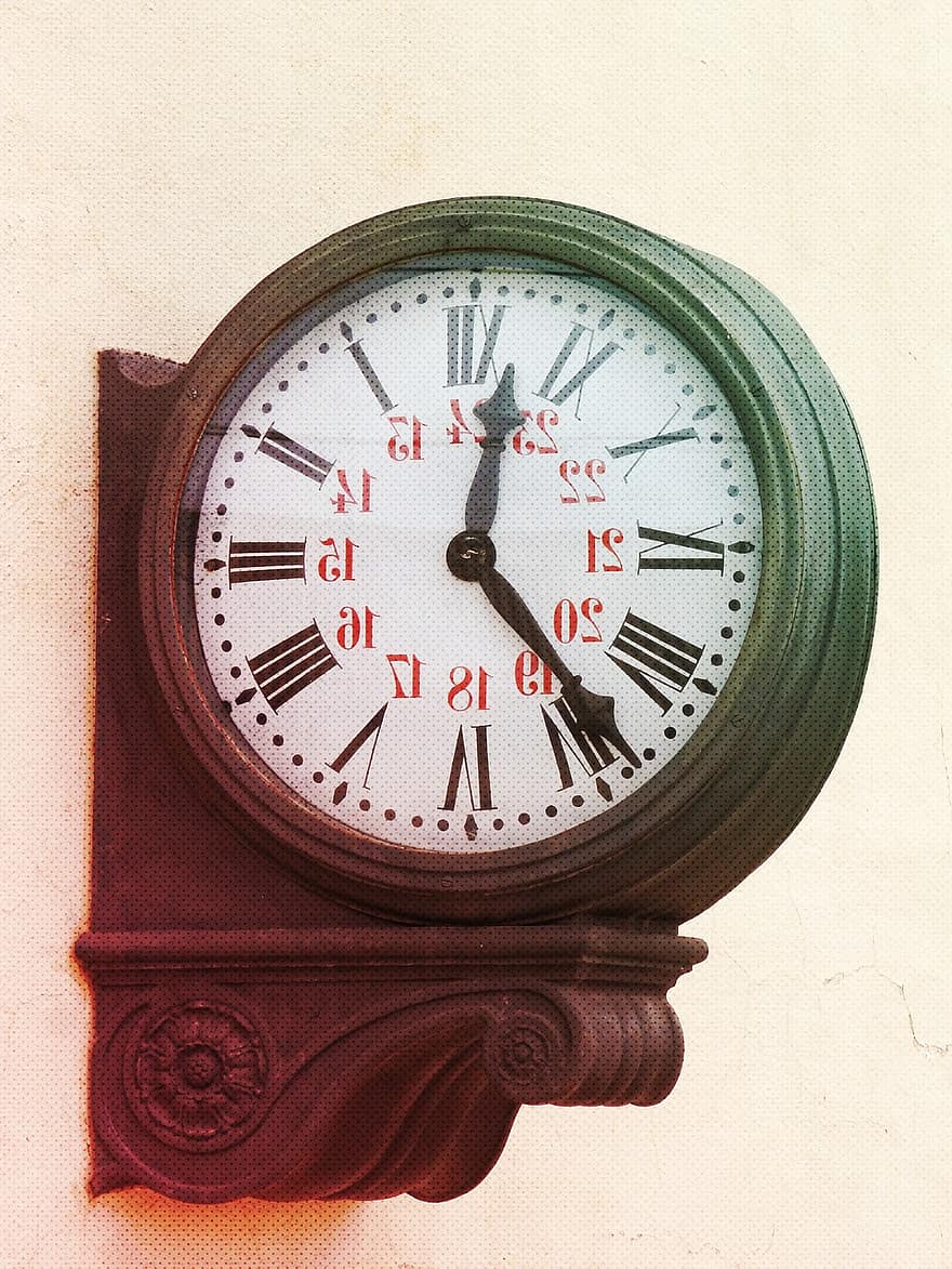 zegar, stacja kolejowa, klasyczny, harmonogram, stary