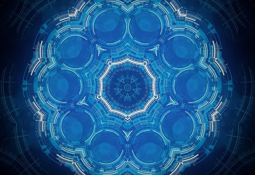 roseta, mandala, calidoscopi, fons de pantalla blau, fons blau, ornament, fons de pantalla, decoració, decoratiu, simètric, textura