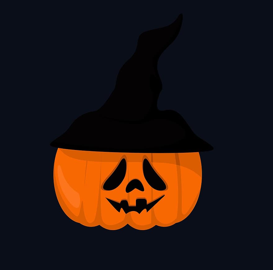 Halloween, carbassa, fantasmal, por, horripilant, decoració, dibuixos animats