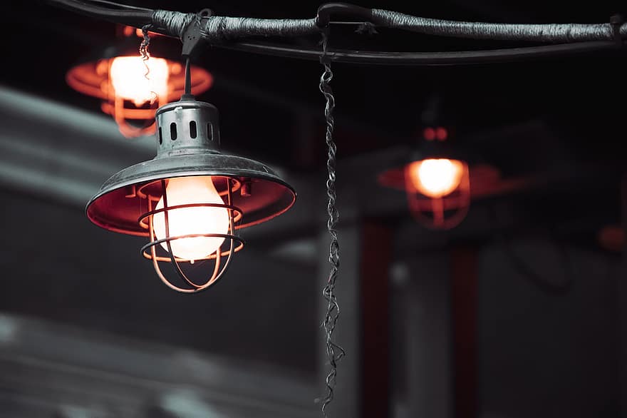 lámpara, bulbo, ligero, energía, brillar, antiguo, vendimia, electricidad, innovación