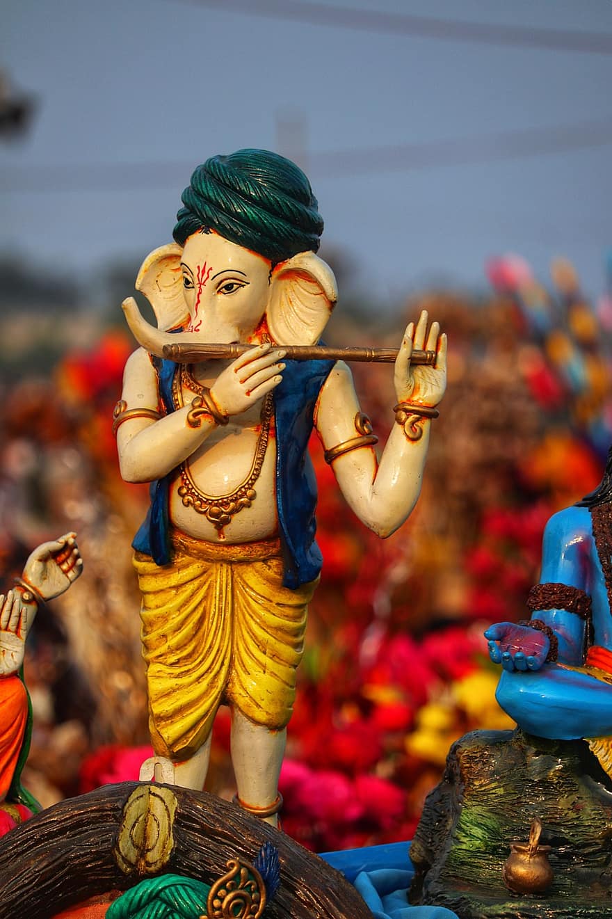 ganesha figurină, hinduism, religie, culturi, spiritualitate, indigene, multi colorate, bărbați, statuie, jucărie, cultura indiană