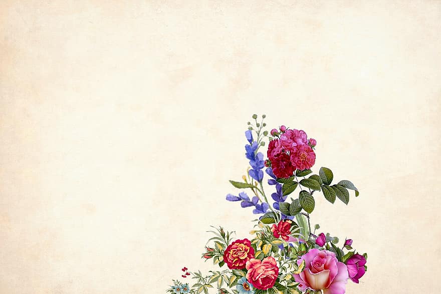 Blume, Blumen-, Hintergrund, Rand, Gartenrahmen, Jahrgang, Karte, Kunst, Hochzeit, Design, handgemacht