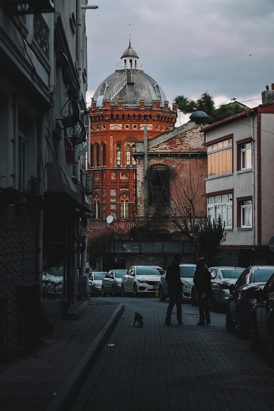 costruzione, strada, vecchio, Istanbul, Galata, architettura, esterno dell'edificio, posto famoso, paesaggio urbano, struttura costruita, vita di città