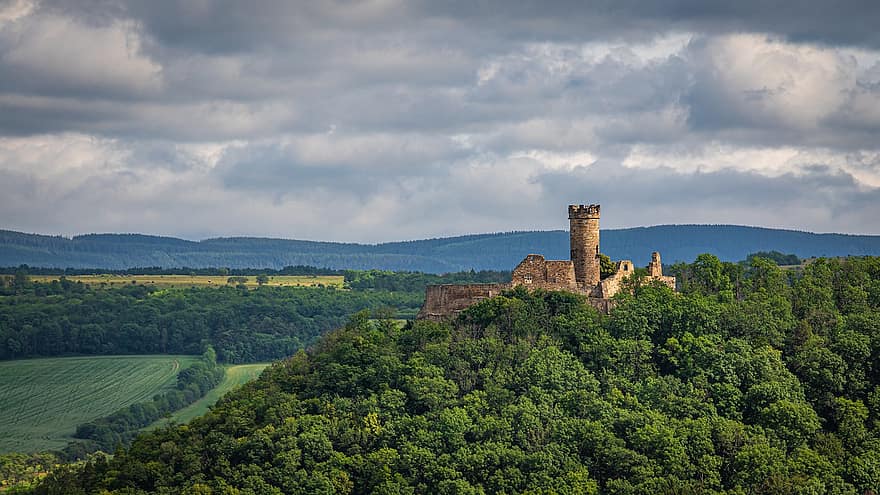 Mühlburg, pilis, tvirtovė, architektūra, Viduramžiai, sienos, pastatas, Vokietija, akmuo, bokštas, dangus