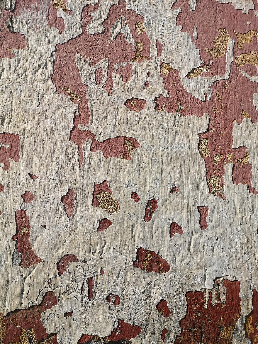 væg, maling, gammel, slidt, struktur, stuk, cement, beton, gips, malet, detalje