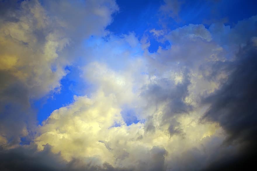небо, хмари, купчасті, повітря, атмосфера