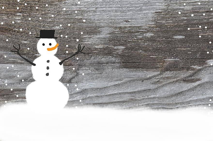 снежен човек, дърво, зима, студ