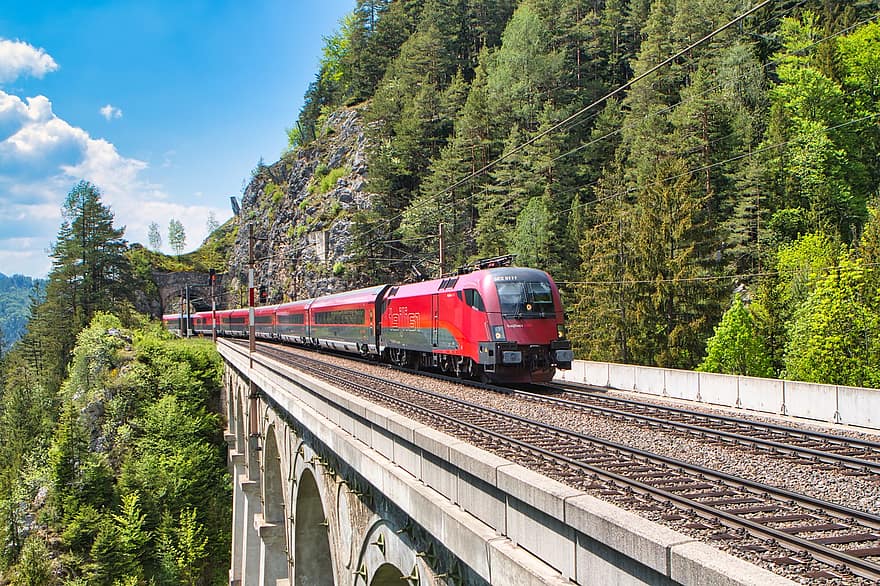 vilciens, öbb, lokomotīvi, dzelzceļa satiksmi, oebb, sliedes, loco, dzelzceļa sliežu ceļi, transportu, dziesmu, Austrijā