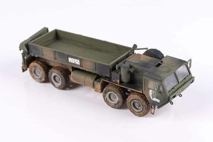 lastbil, armén, byggsats, modell, modellering, grön, Skala 1 72, 8x8, M977