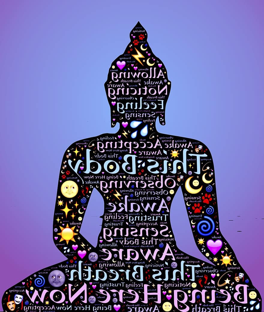 vipassana, yoga, meditatie, bewustzijn, praktijk, gelijkmoedigheid, aanwezigheid, wezen, hier, nu, adem