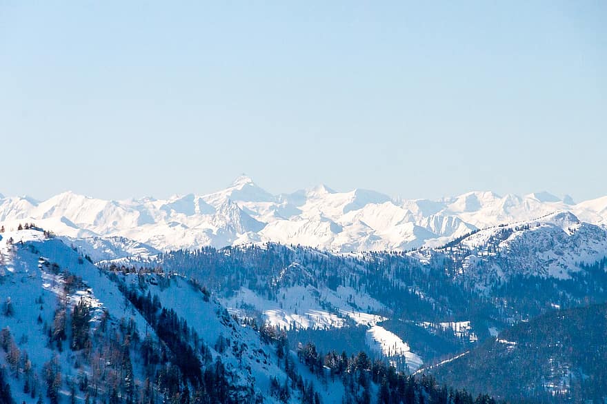Vācija, ziemā, Wallberg, kalni, bavārija, rottach-egern, sniegs, ainavu