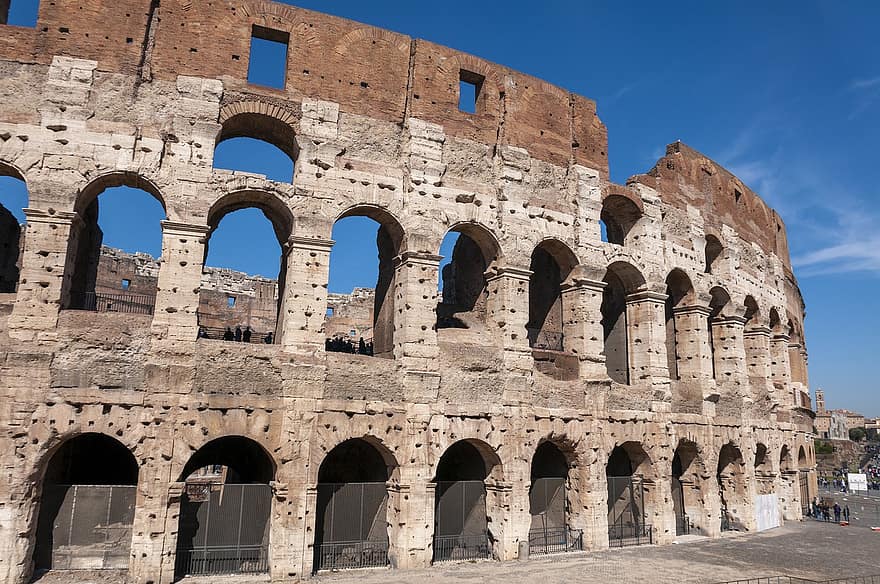 byggnad, colosseum, rom, Italien, historisk, ruiner, romersk, känt ställe, historia, arkitektur, båge