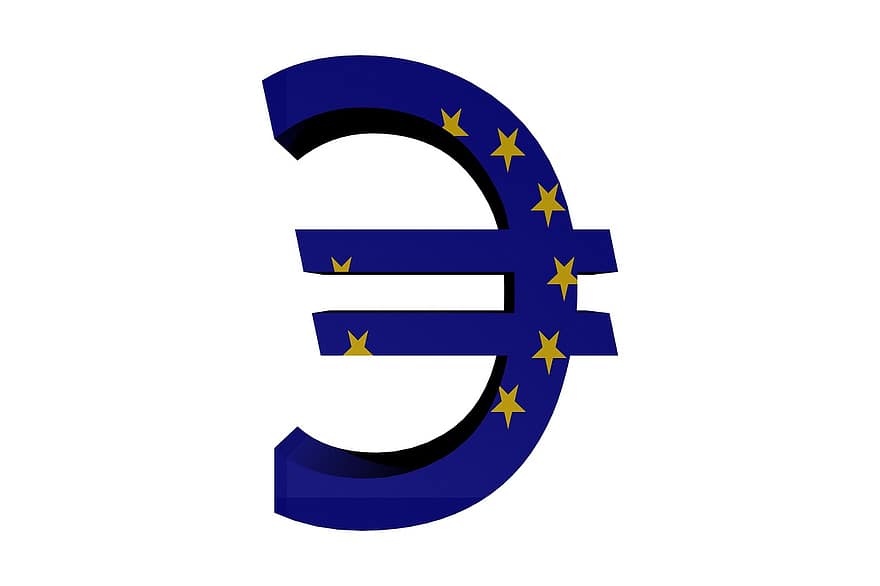 europeu, ícone, desenhar, símbolo, Europa, União, bandeira, placa, moeda