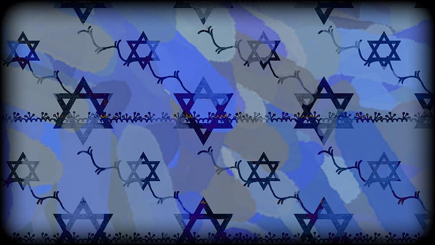 estrelles, estrella de David, magen david, jueu, judaisme, Símbols jueus, Concepte de judaisme, or, Paisley, oriental, Dia de la Independència d’Israel
