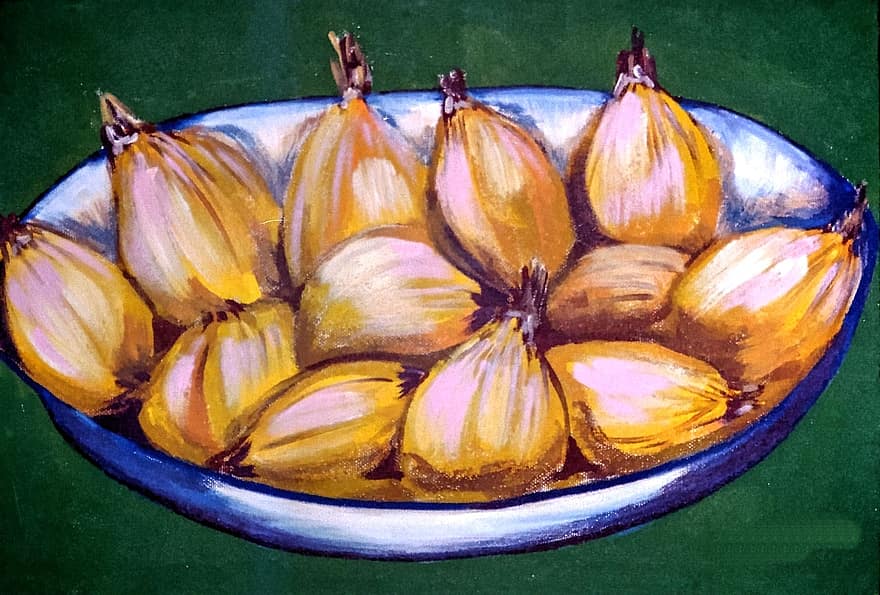 Oil Pastel Onions, Creative, Paper