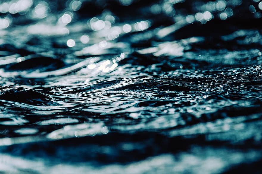 Water, Waves, Blue, Liquid, wave, backgrounds, abstract, close-up, wet, pattern, reflection