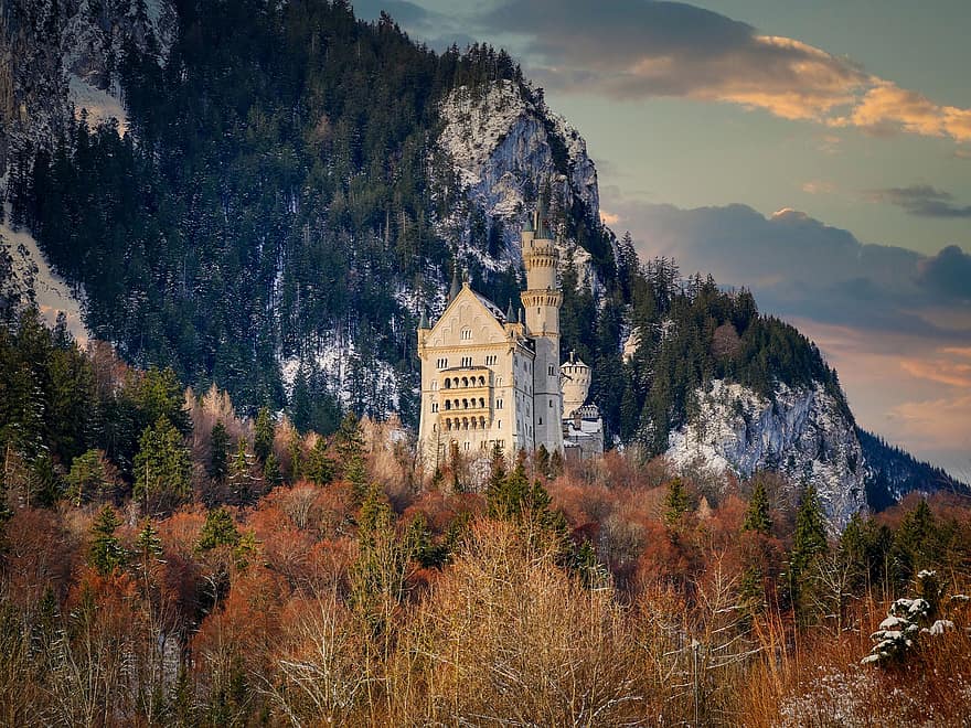 замок, крістин, Німеччина, Баварія, архітектура, allgäu, казковий замок, краєвид, палац, орієнтир, будівлі
