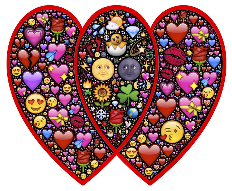 Hearts, Valentines, Marriage, Union, Partnership, Relationship, Mutuality, Emoji, Us, We, Pair
