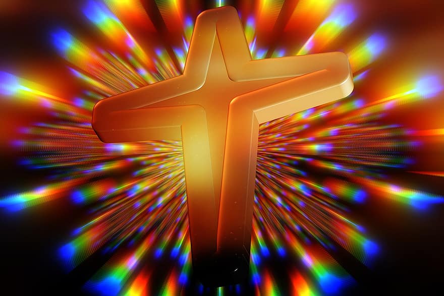 Cross, Explosion, Abstract, Rays, Pattern, Colorful, Prismatic, Psychedelic, Universe, Light, Lines