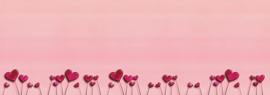 Hearts, Love, Banner, Romantic, Valentine, Symbol, Copy Space, Background, Wedding