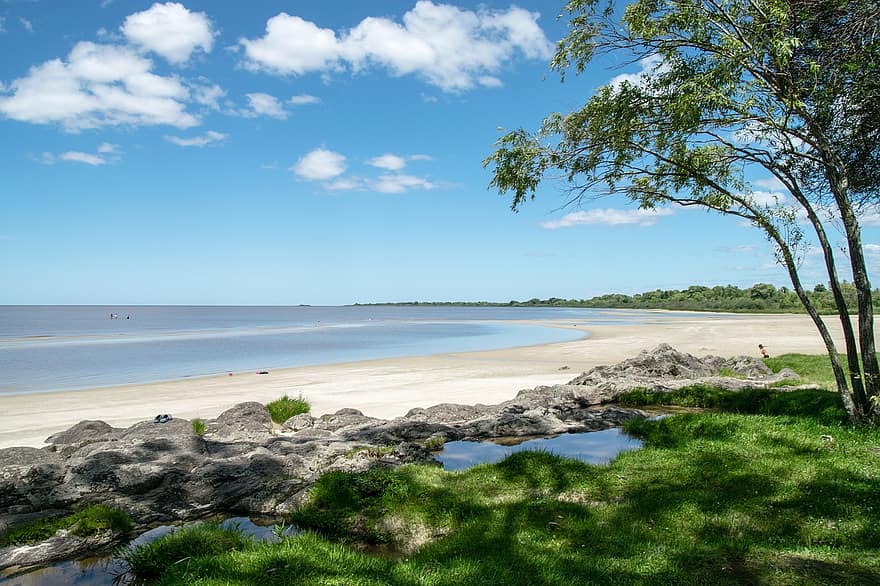 plajă, Uruguay, mare, coastă, natură