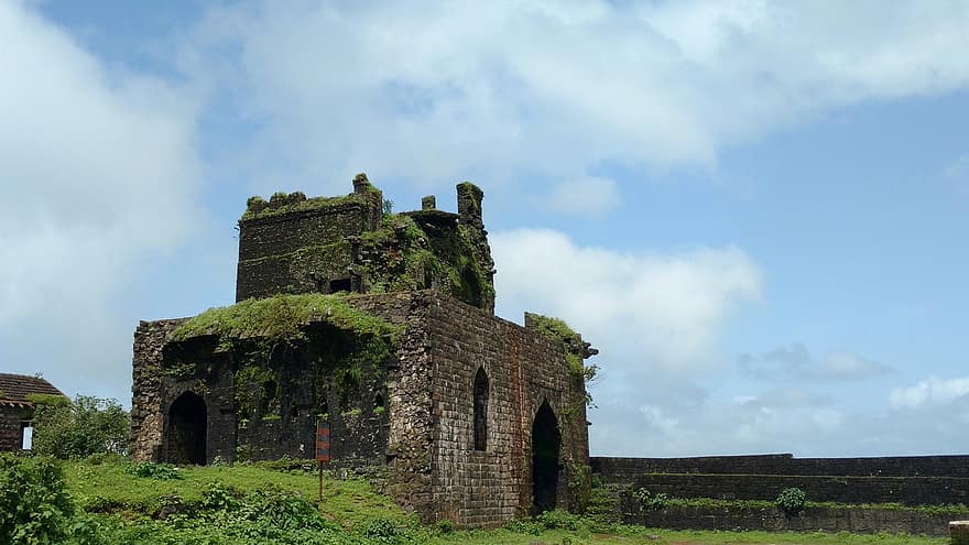 fort, viatjar, històric, medieval, turisme, panhala