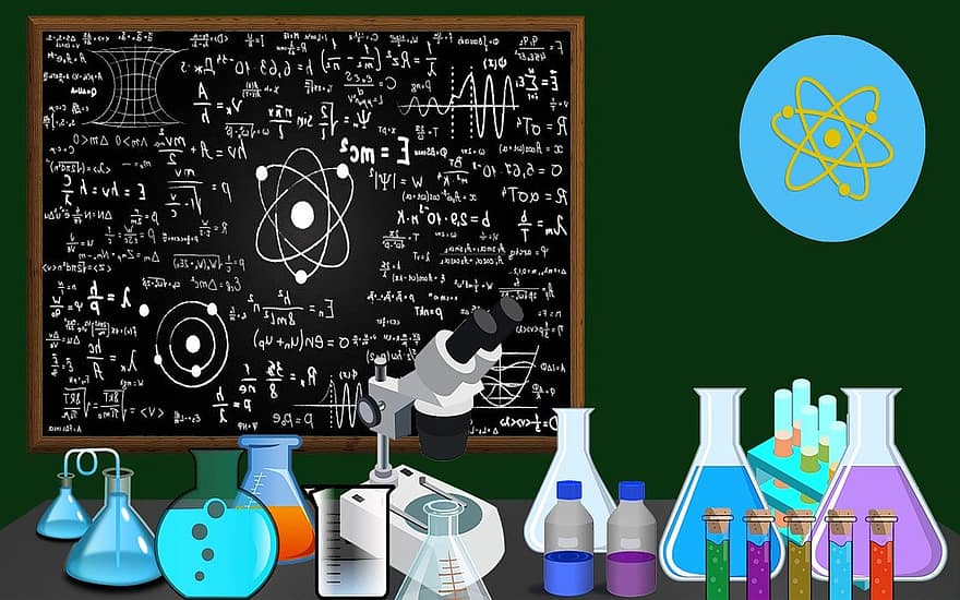 مختبر ، كيمياء ، مجهر ، عالم ، علم ، معدات