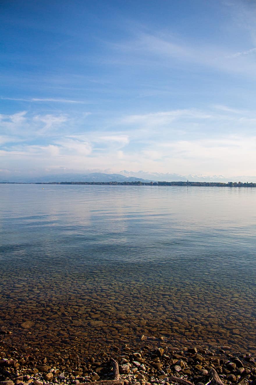 езеро Констанс, езеро, вода, ясно, спокоен, тих, природа, панорамен, Линдау, Брегенц