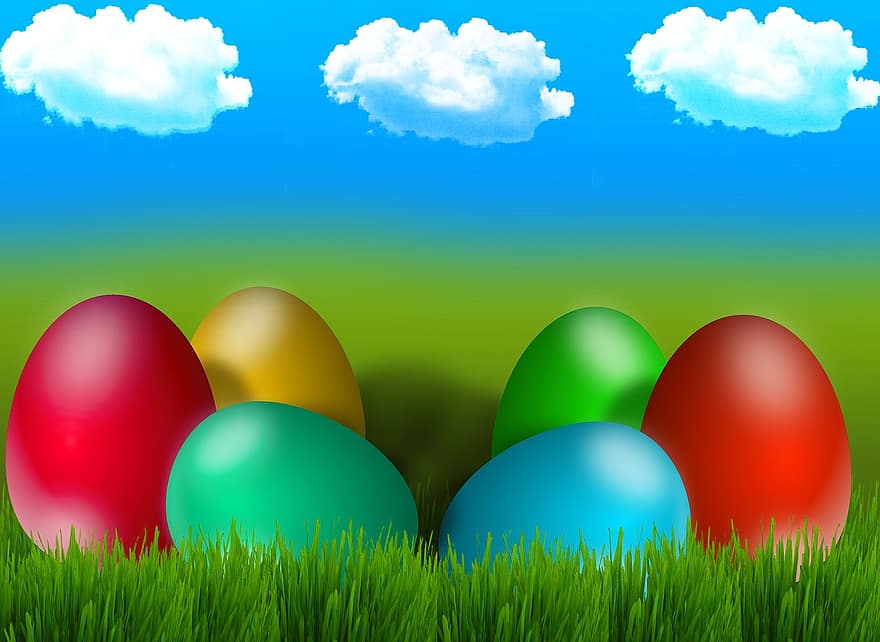 Paskah, telur, telur Paskah, penuh warna, telur dicat, berwarna, lonjong, warna