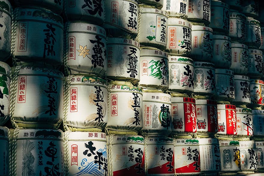 Sake, Getränk, Alkohol, Schrein, Meiji, Shibuya, bunt, Japan, Geschäft, Farbe, Tokyo