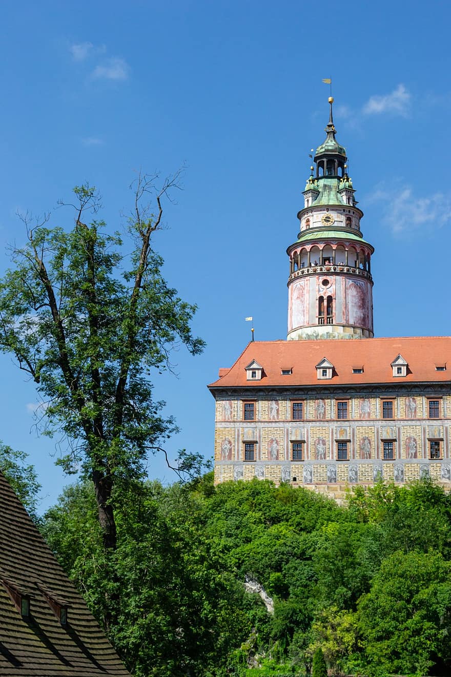 torre, sostre, edifici, ciutat, arquitectura, història, Bohèmia, medieval, famós, cel, europa