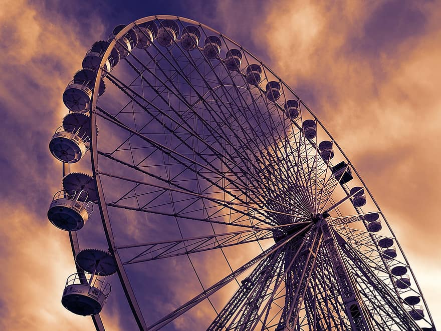 Ferris Wheel, Fair, Amusement Park, Theme Park, Amusement Park Ride