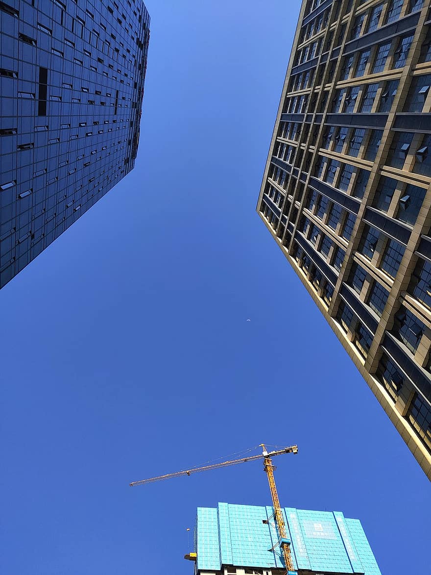 China, Buildings, Construction Site, Sky, High-rise Buildings