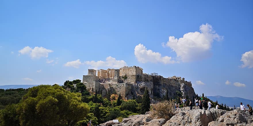 Grieķija, jūra, salu, raksturs, galamērķi, ceļot, izpēte, atēnām, akropole, partenons, grieķu templis