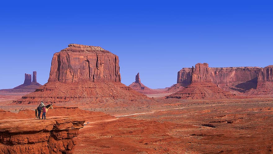 Sandstone, Usa, Monument Valley, Landscape, Cowboy, Tourist Attraction, Scenery, Red Rocks, Nature, Utah, Rock Formations