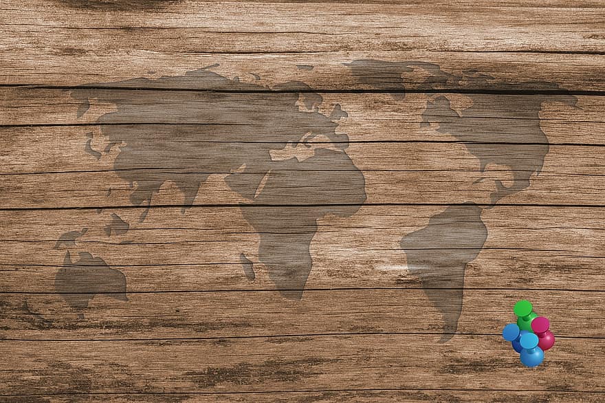 madera, tablero, estructura, mundo, mapa del mundo, tablas, grano, antiguo, fondo, paneles, Bohlen