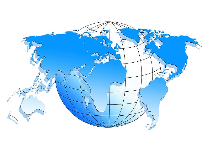 Globe, Continents, Latitudinal Lines, Earth, Planet, Global, World, International, Globalization, Worldwide, Country