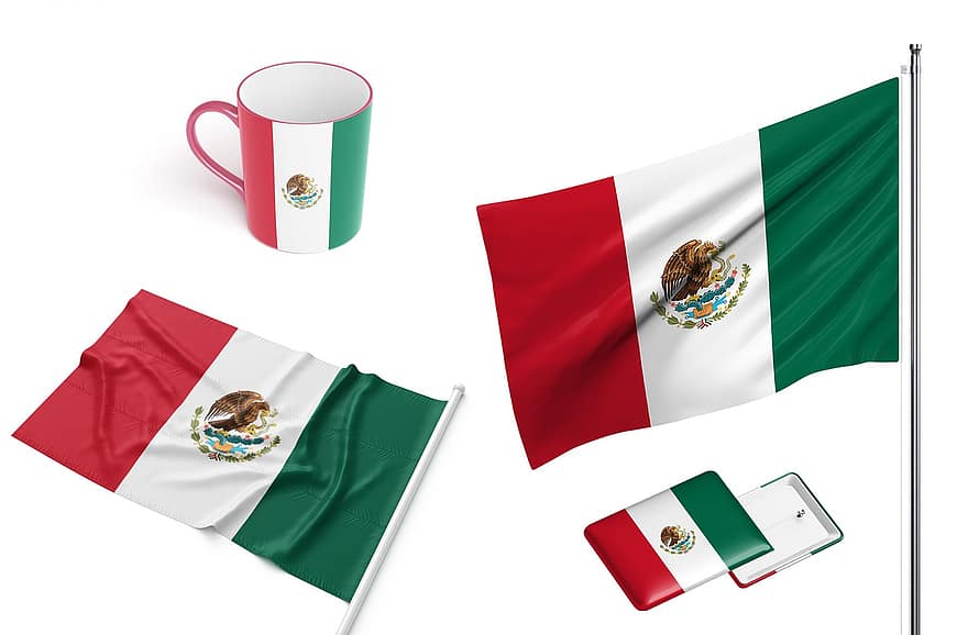 mexico, país, bandera, nacional, vaso, diseño, identidad