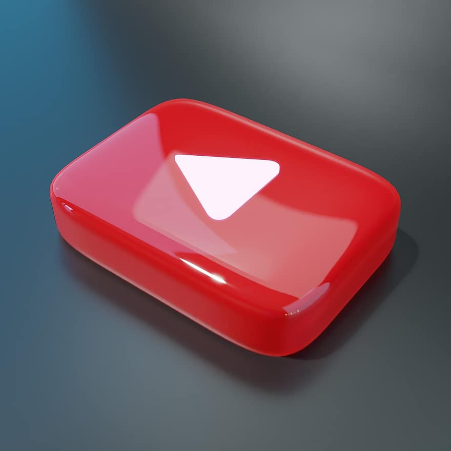 icona de youtube, youtube, logotip de youtube, Render 3D
