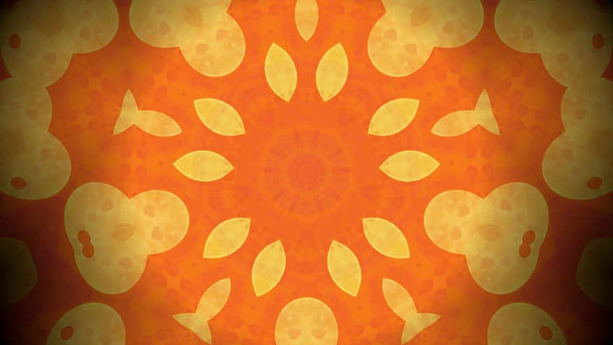 hiasan berbentuk mawar, mandala, kaledoskop, latar belakang oranye, wallpaper oranye, ornamen, wallpaper, dekorasi, dekoratif, simetris, tekstur