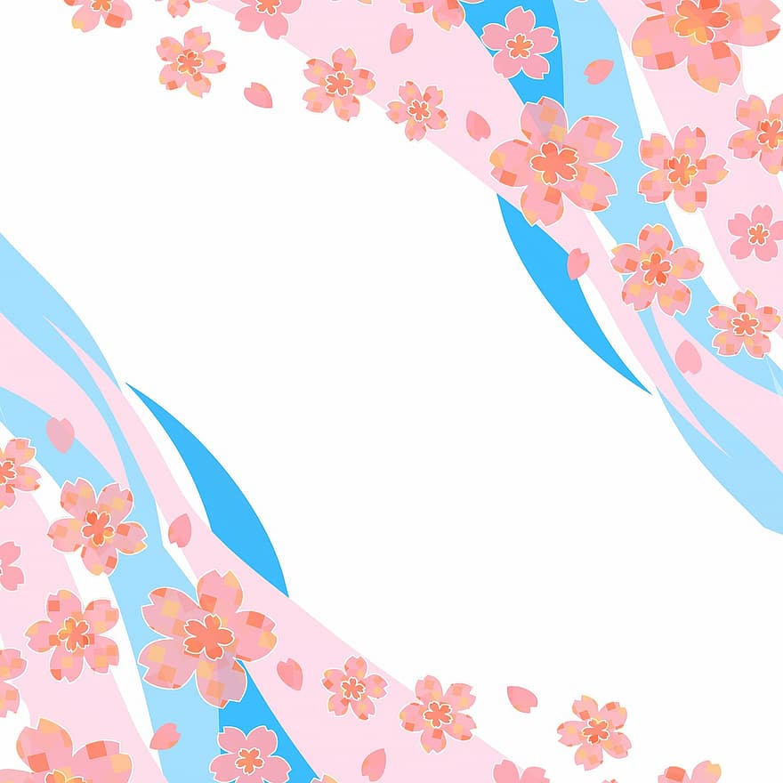 Sakura digitalt papper, körsbärsblommor, rosa, japansk, sakura, blommig, vår, blomma, natur, gren, körsbär