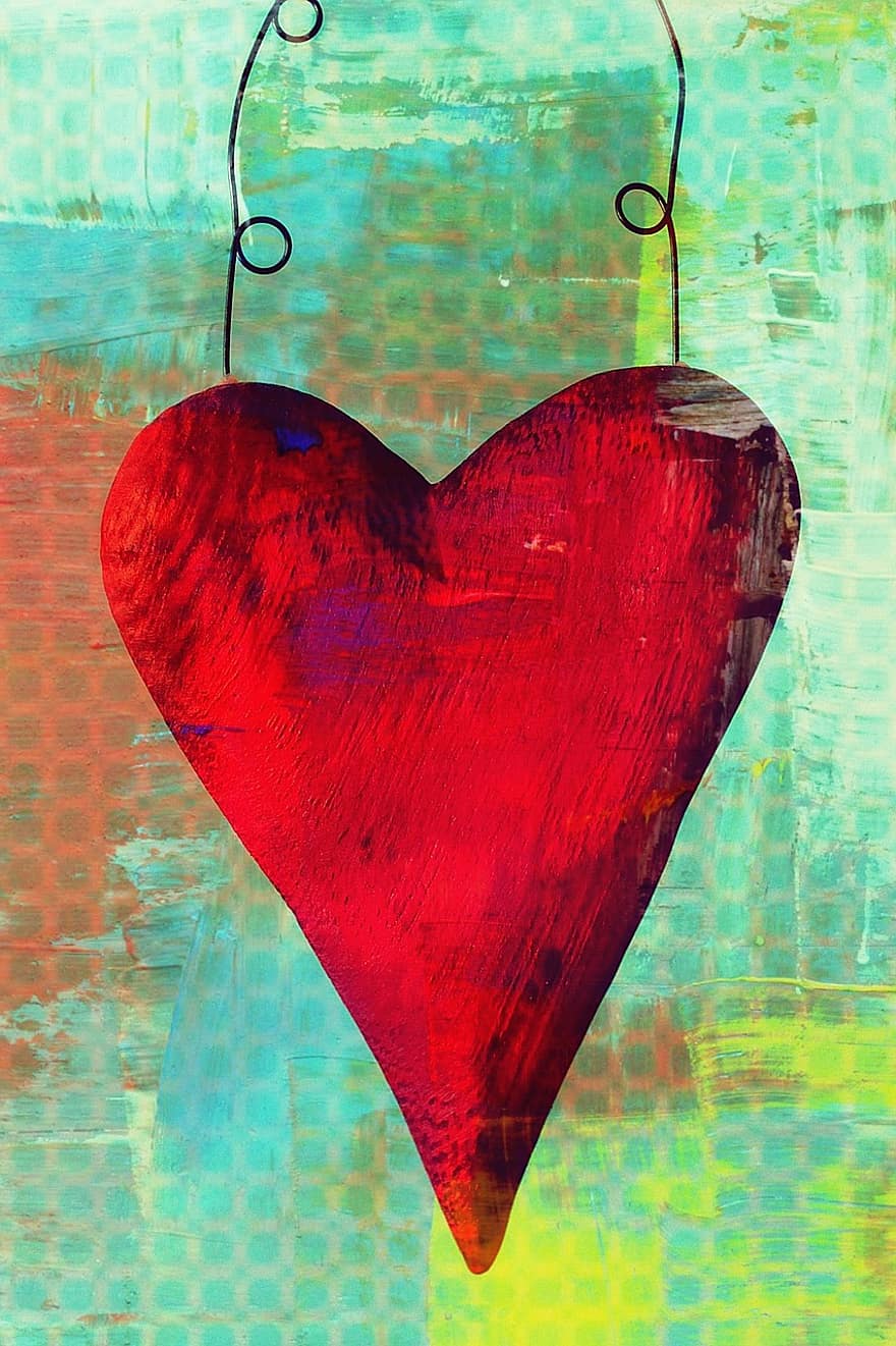 심장, 빨간, 애정, 발렌타인 데이, 로맨스, 운, 낭만적 인, 나무, 상징, 감정, 관계