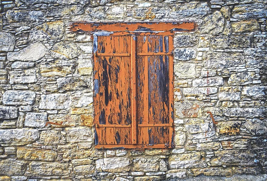 Window, Wooden, Brown, Old, Decay, Dilapidated, Texture, Wall, Stone