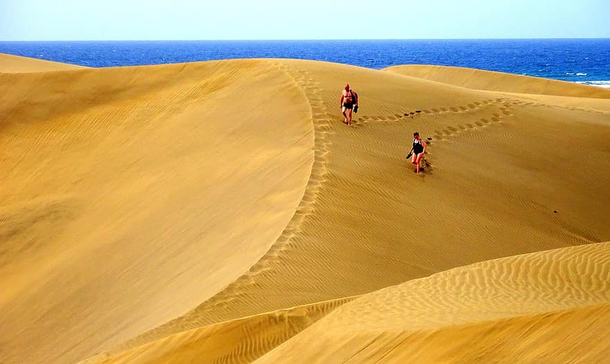 sanddyner, ørken, tørt landskap, landskap, sand