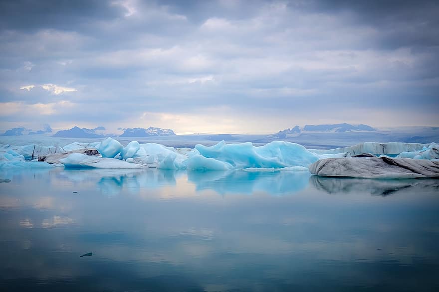 iceberg, mar, glaciares