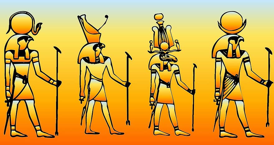 egípcio, histórico, orar, adoração, história, comemoro, Deus, ritual, Egito, pagão, África