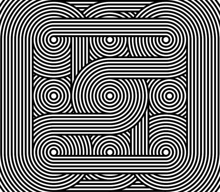 Spiral-, Spiralmuster, Labyrinth, Geometrisches Muster, Pythagoras, Hypnotisches Muster, Vektor, Geometrische Figur, abstrakt, Design, Muster