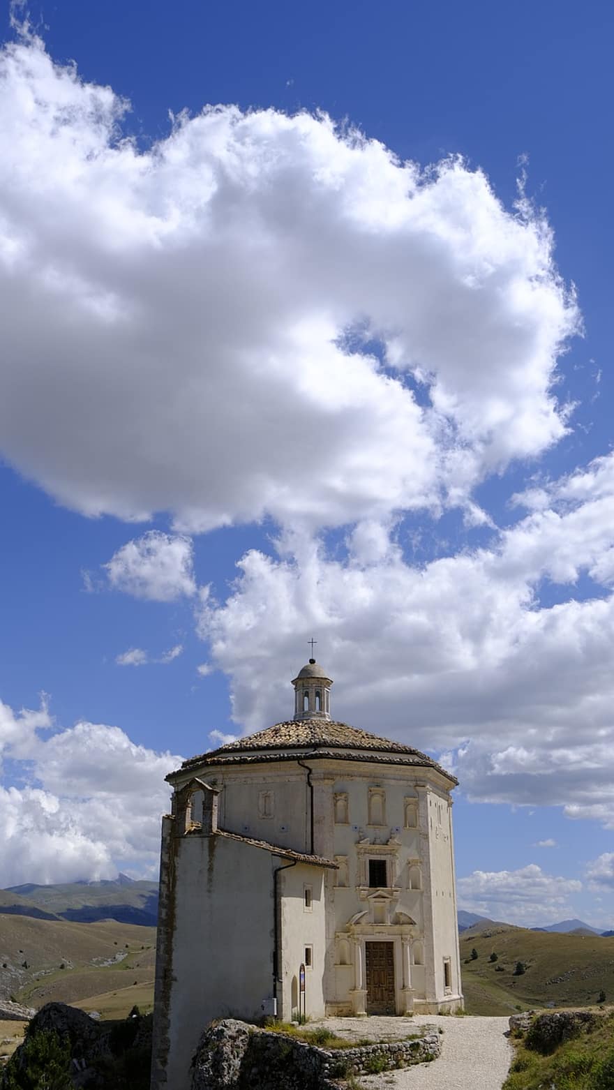 Església, Camp de l'emperador, Abruzzo, aquila, cel, Itàlia