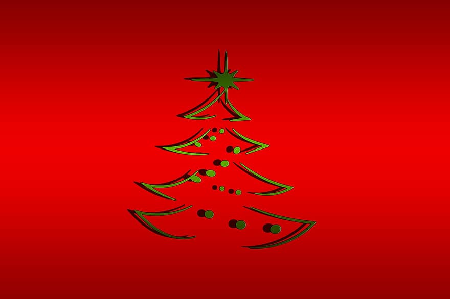 Karácsony, karácsonyfa, absztrakt, fenyőfa, díszített, háttér, motívum, csillag, megérkezés, dekoráció, karácsonyi kártya
